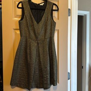 Shoshanna Gold and black v neck dress